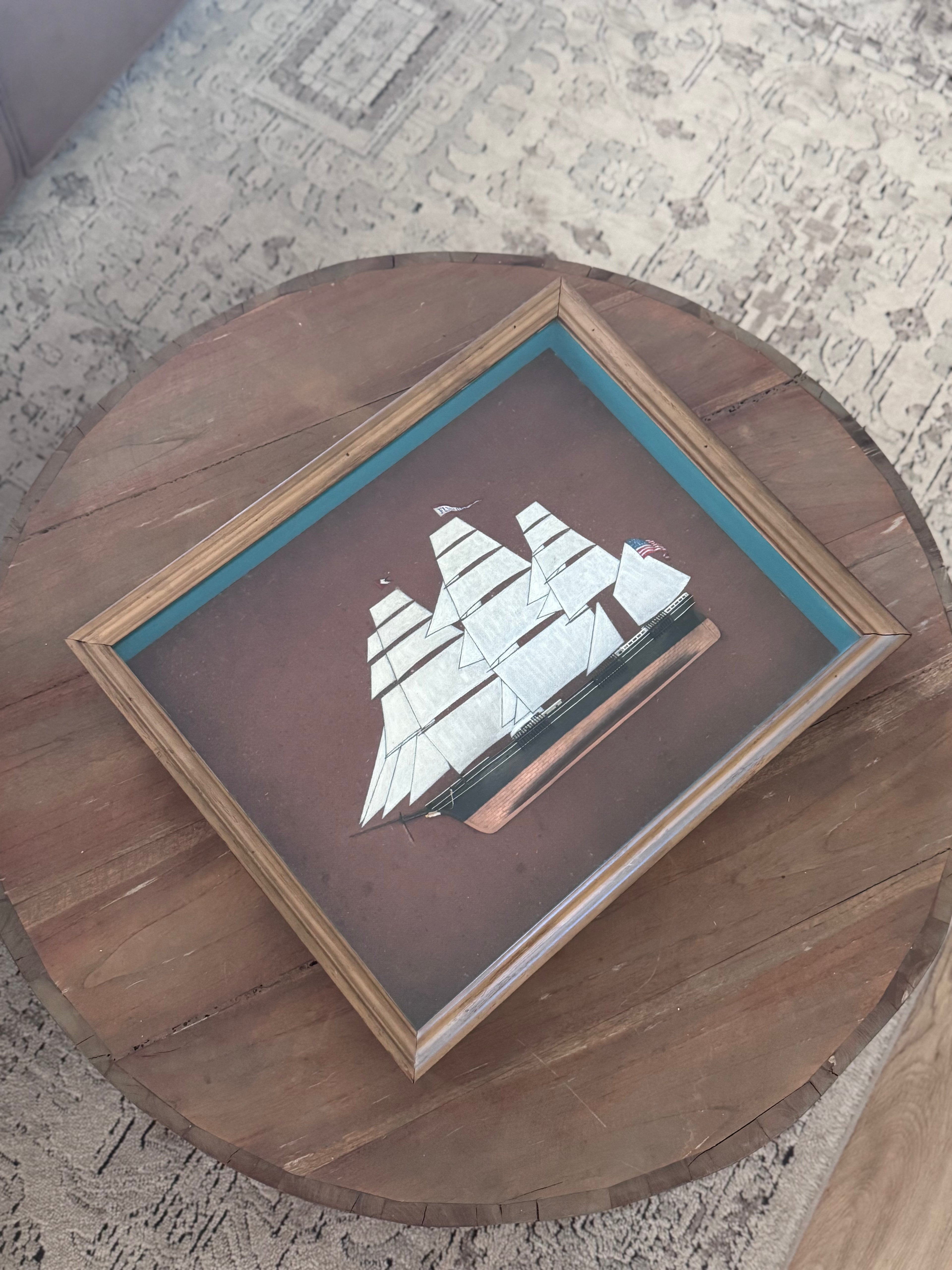 Beautiful Vintage Diorama of a Ship